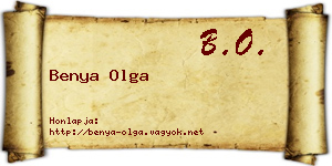 Benya Olga névjegykártya